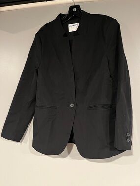 Old Navy Black Single-Button Women's Blazer with Minimal Collar